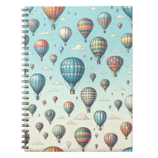 Omhoog, Omhoog, en Weg! Whimsieke Heet Luchtballon Notitieboek
