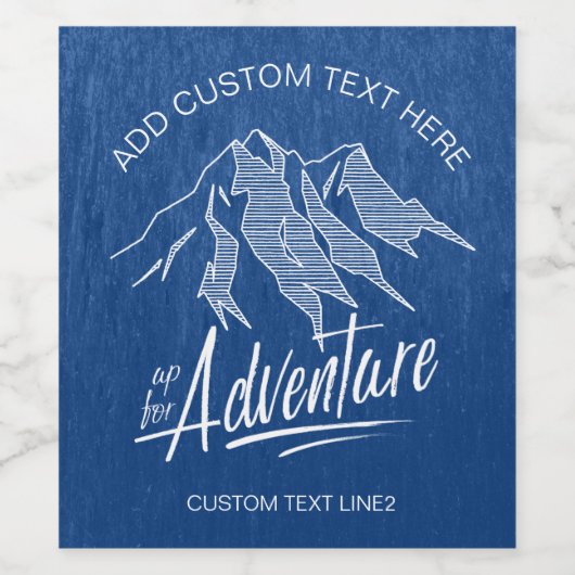 Omhoog voor avontuurgebergten Witte ID358 Wijn Etiket (Enkel label)