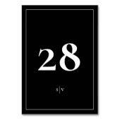 omhuld | Monogram Elegant Black White Wedding Kaart (Achterkant)