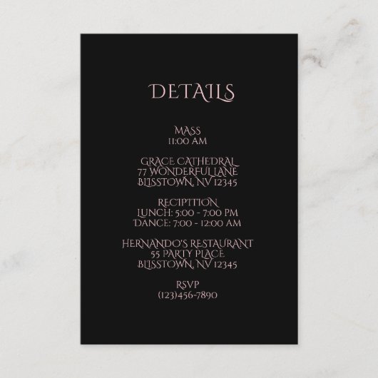 Omhulling Spaans Quinceañera Roos Informatiekaartje (Voorkant)