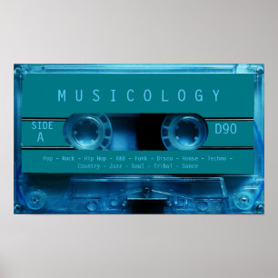 omhulling van cassettes voor Retro-audio Poster