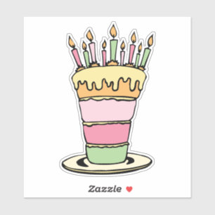 Omhulsel van de Birthday Cake roze Sticker