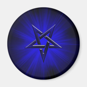 Ominous Blue Inverted Pentagram Magneet