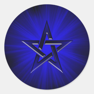 Ominous Blue Pentagram Sticker