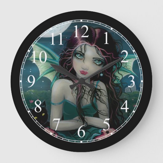 Ominy Sweet Little Vampire Fairy Wall Clock Grote Klok (Voorkant)