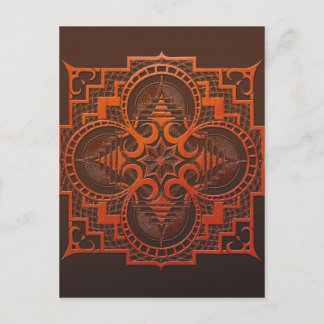 omjarah mandala van de Houtdruk Briefkaart