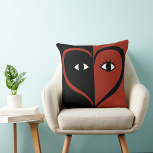 Omkeerbaar Cute Red Love Face Heart Kussen