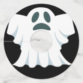 Omkeerbaar spook Halloween patroon Wijnglaslabel (Voorkant)