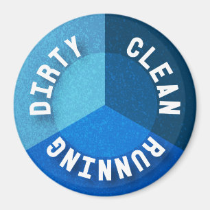Omkeerbare afwasmachine Magnet Clean Dirty aan het Magneet