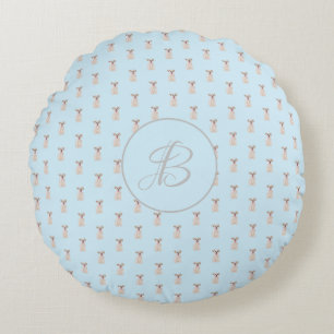 Omkeerbare babykussen met monogram en Morkie Rond Kussen