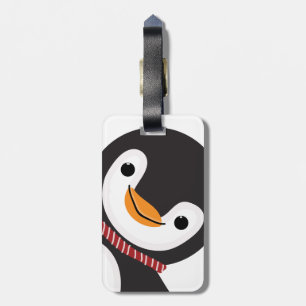 Omkeerbare knuffel van een pinguïn met sjaal en bo bagagelabel