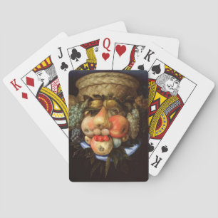 Omkeerbare kop met fruitmand pokerkaarten