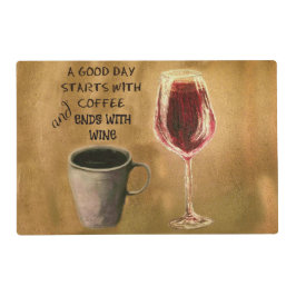 Omkeerbare Placemat van wijn en koffie
