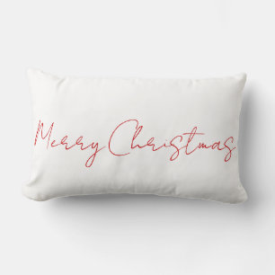 Omkeerbare Prettig Kerstfeest Rood Wit Minimalisti Kussen