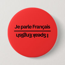 Omkeerbare tweetalige Frans Engels "Ik spreek" spe