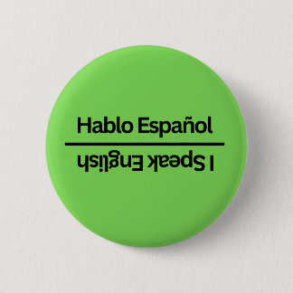 Omkeerbare tweetalige vrijwilligersspelden ronde button 5,7 cm