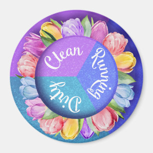 Omkeerbare Vaatwasser Tulpen Clean Borden Keuken Magneet