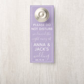 Omkeerbare Welkom & DND Lavendel Wedding Label (Op knop)