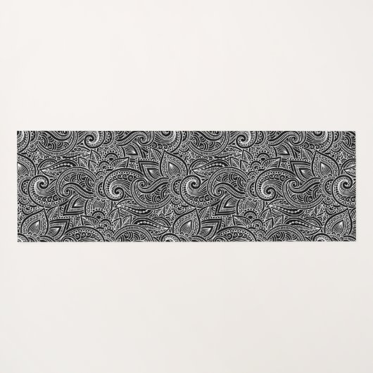 Omkeerbare zwarte en witte boho, Gypsy Design Yoga Yogamat (Achterkant (horizontaal))