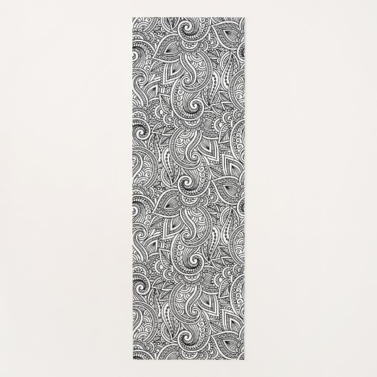Omkeerbare zwarte en witte boho, Gypsy Design Yoga Yogamat (Voorkant)