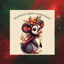 Omkerend Flapperend Prettig Kerstmis Pinguïn Bizar