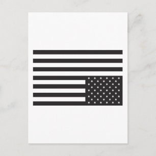 Omlaag Amerikaanse vlag in zwart. Briefkaart