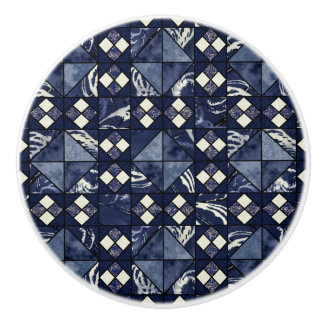 Omlaag bij het Zee (in blauw) Keramische Knop