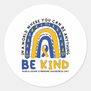 Omlaag de gevoeligheid van het syndroom als blauw ronde sticker