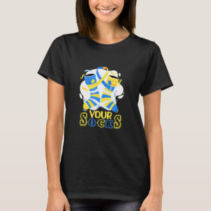 Omlaag de Syndromedag Uw Sokken zijn zich bewust e T-shirt