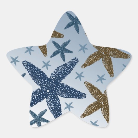 Omlaag door de Zee Starfish Ster Sticker (Voorkant)