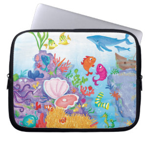 Omlaag in de oceaan laptop sleeve