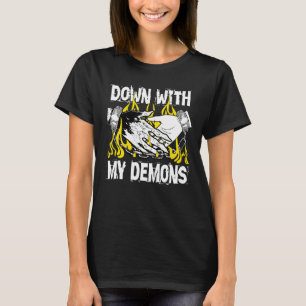 Omlaag met mijn demon Deal Handshake Aesthetische T-shirt