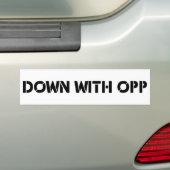 Omlaag met opp bumpersticker (Op auto)