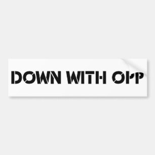 Omlaag met opp bumpersticker