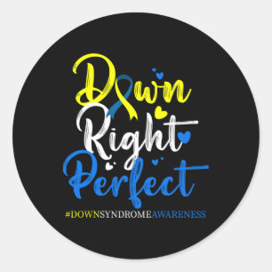 Omlaag Perfecte downsyndroom Bewustheid 3 Ronde Sticker