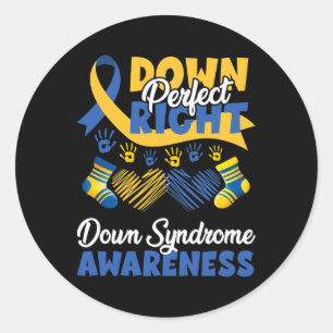 Omlaag Perfecte downsyndroombewustzijn Ronde Sticker