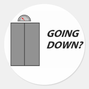 Omlaag ronde knop sticker