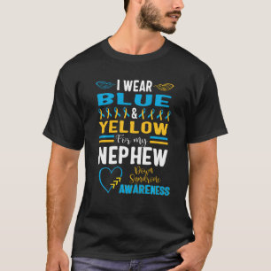 Omlaag Syndrome Awareness T21 I Draag Blue Yellow T-shirt