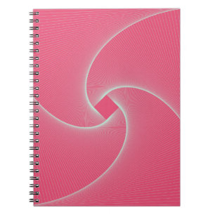 omlijnde vortex in fluwelen roze notitieboek