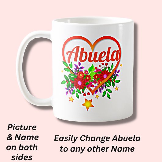 Omloopnaam wijzigen - Abuela Heart & Flowers Koffiemok