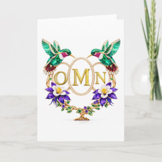 OMN Hummingbird Any Letters Custom Folded Wedding