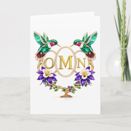 OMN Hummingbird Any Letters Custom Folded Wedding (Voorkant)