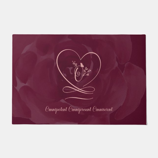 Omnipotent 2 (Cranberry) Love Letter Design Deurmat (Voorkant)