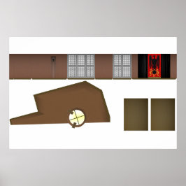 Omnipotente buitenaardse rechter rechtszaal Dioram Poster