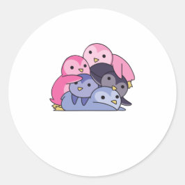 Omniseksuele vlag Pride Lgbtq Cute Penguin Ronde Sticker