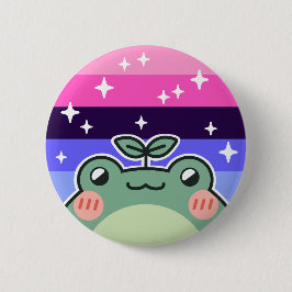 Omnisexual LGBT Pride Flag Frog Button