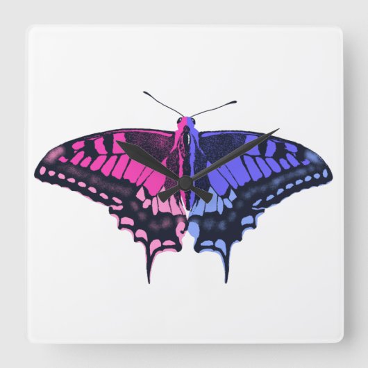 Omnisexual Pride Flag Swallowtail Butterfly Vierkante Klok (Voorkant)