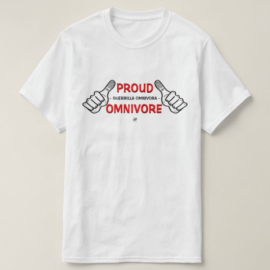Omnivore-slogan T-shirt (Design voorkant)