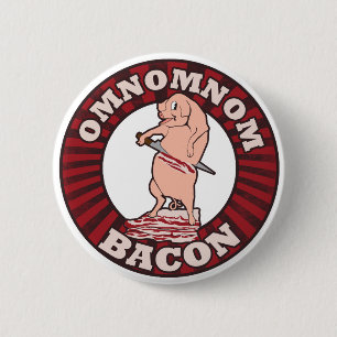 Omnom Bacon Adverteren parodie Ronde Button 5,7 Cm