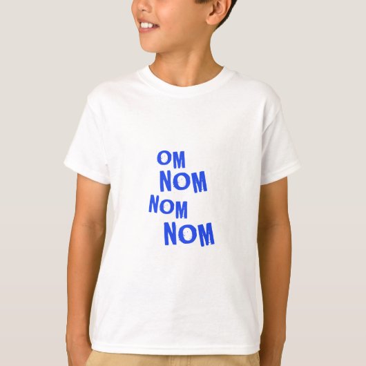 omnomnom_blauw t-shirt (Voorkant)